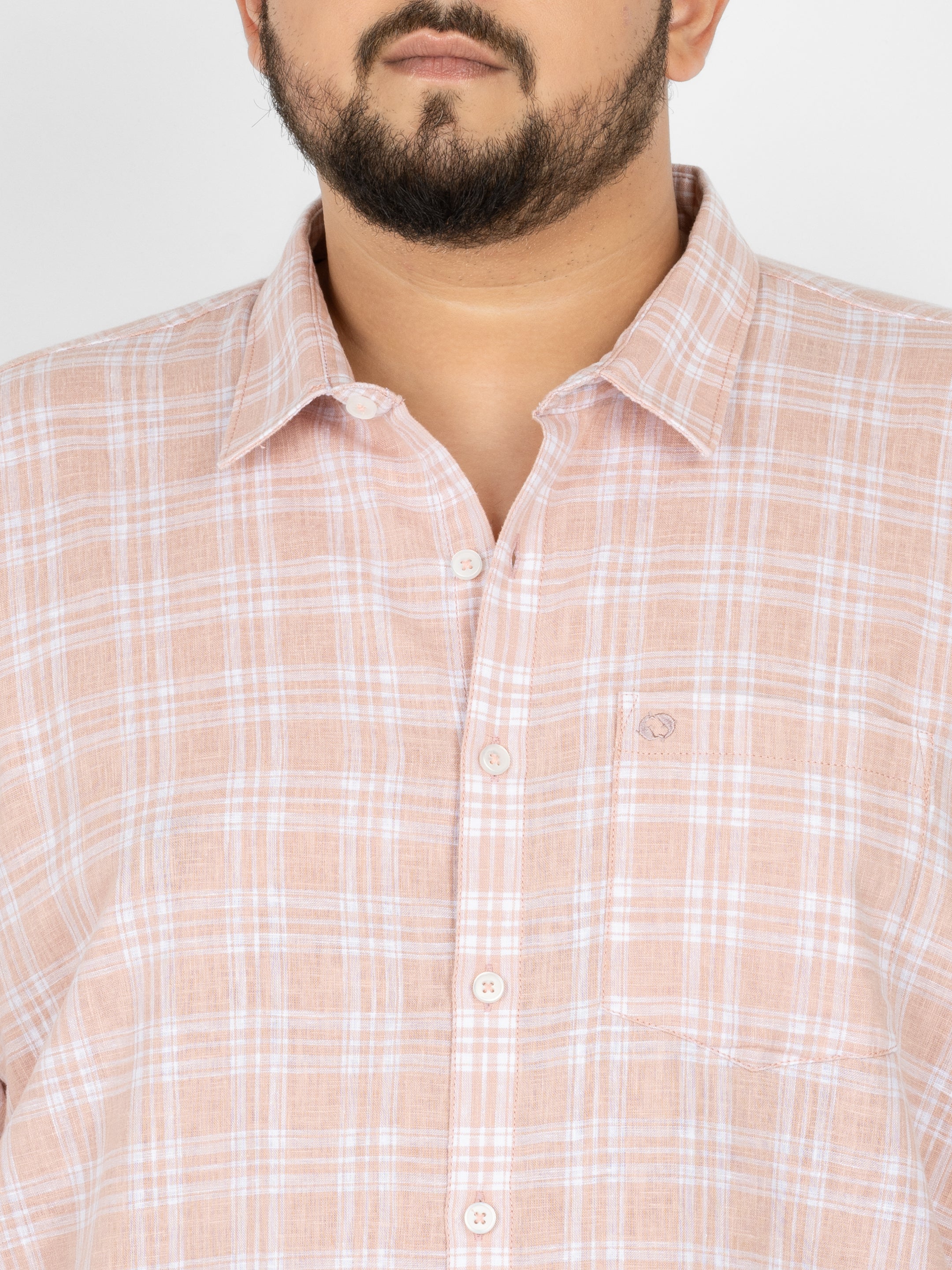 WHATZ Grid Checked Half Sleeve Shirt For Men