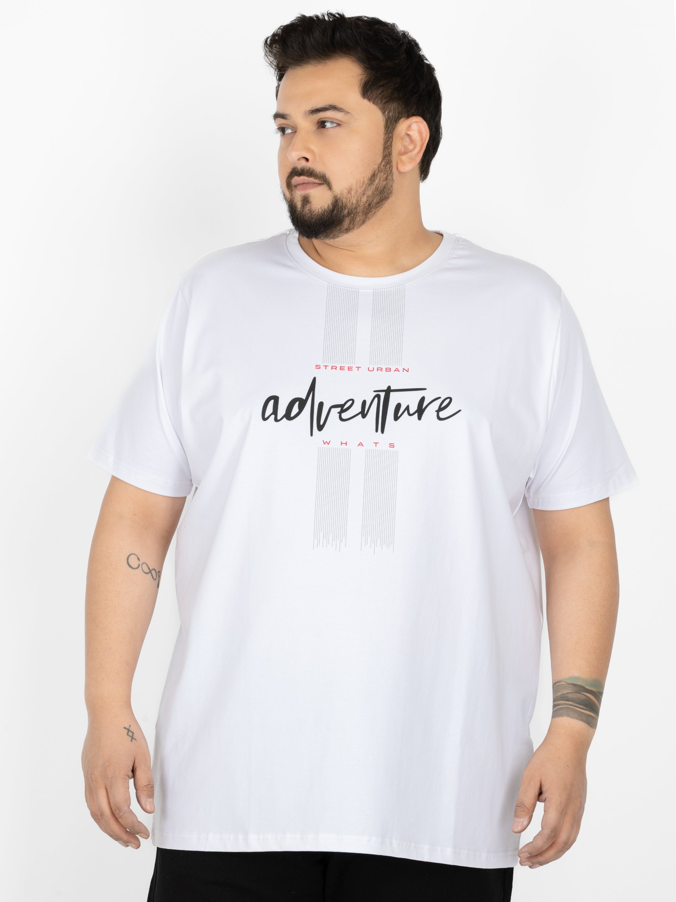 WHATZ Adventure Street Urban Graphic Round Neck T-Shirt for Men