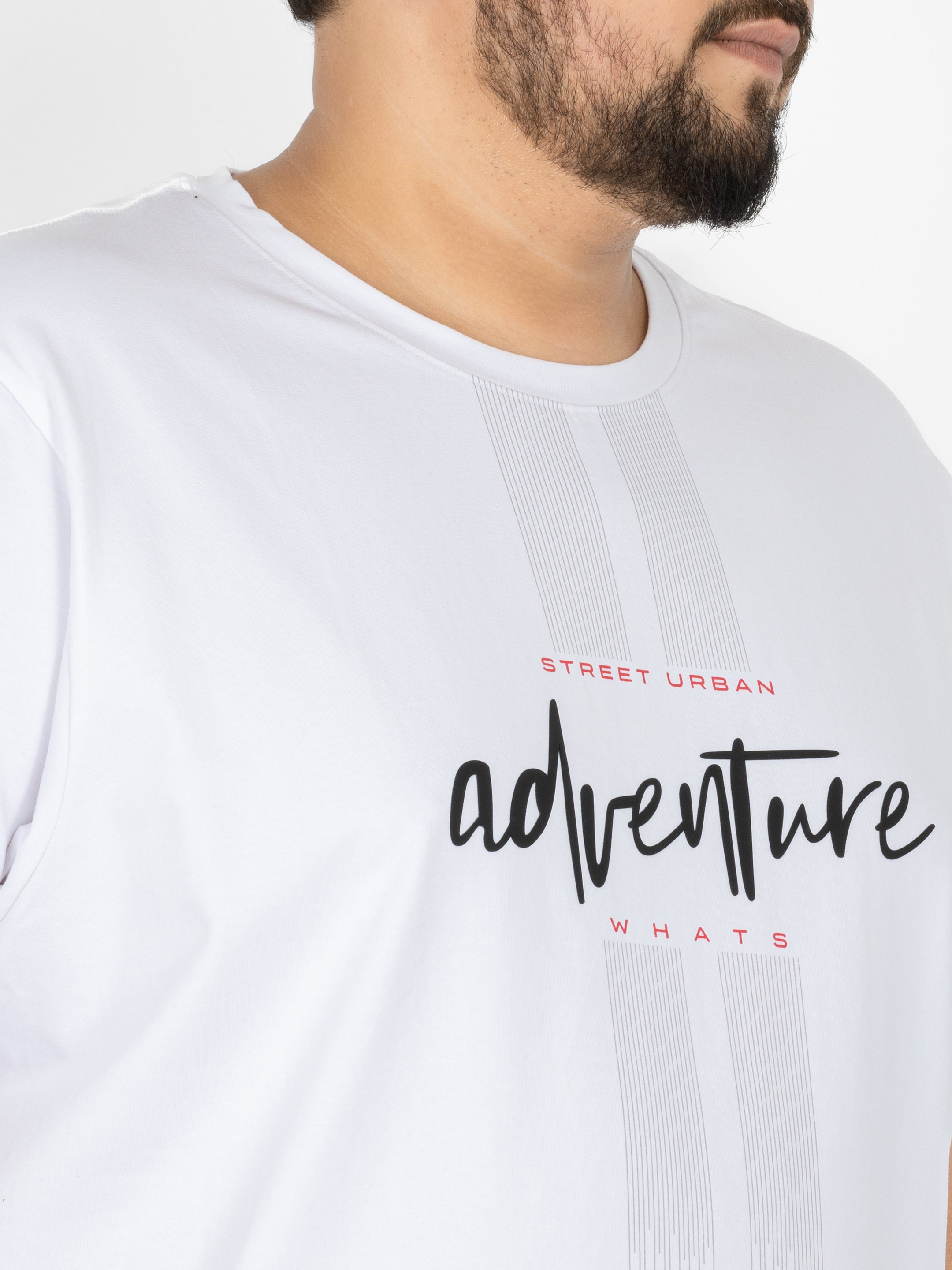 WHATZ Adventure Street Urban Graphic Round Neck T-Shirt for Men