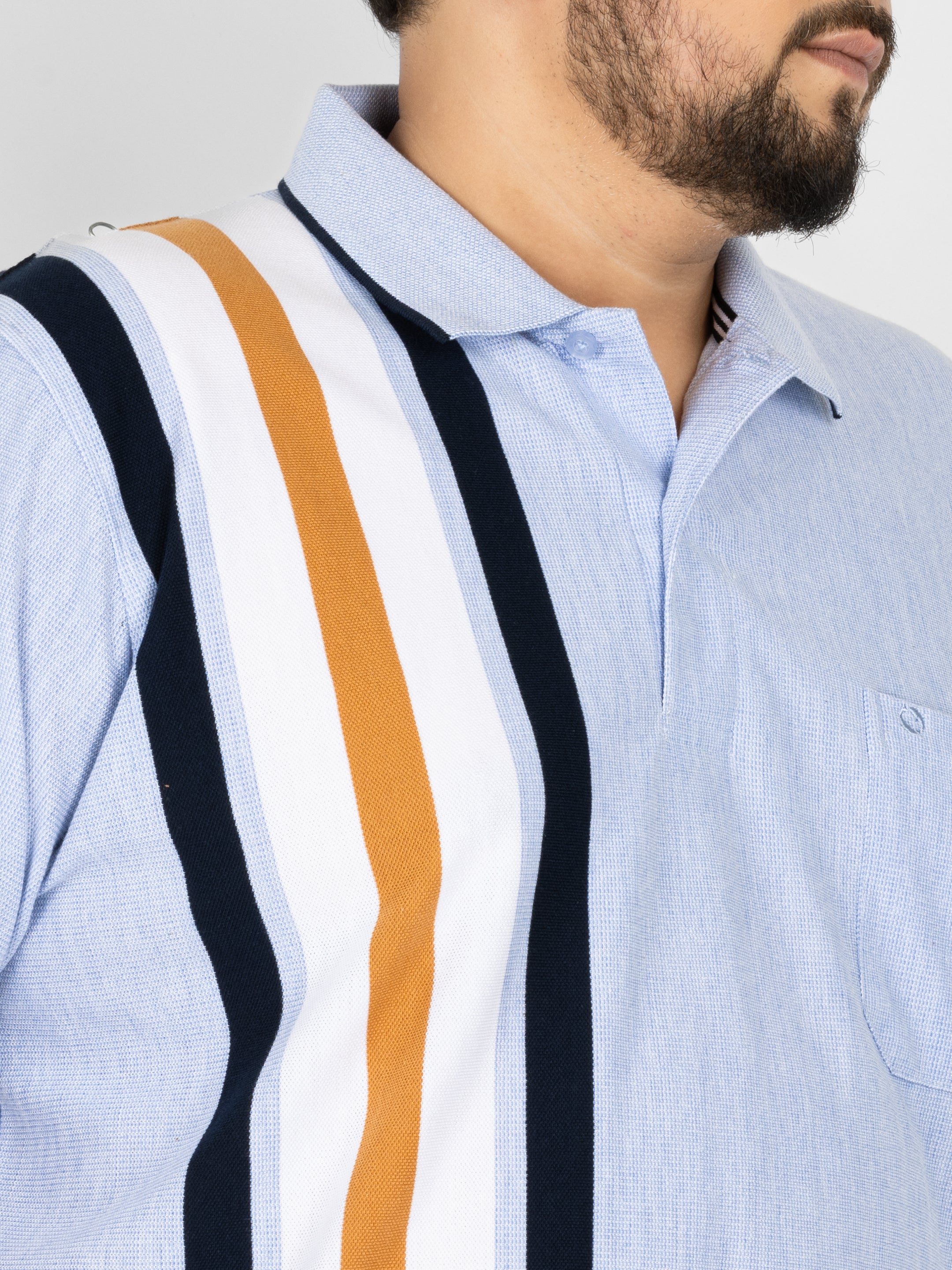 WHATZ Kinetic Stripe Polo T-Shirt for Men