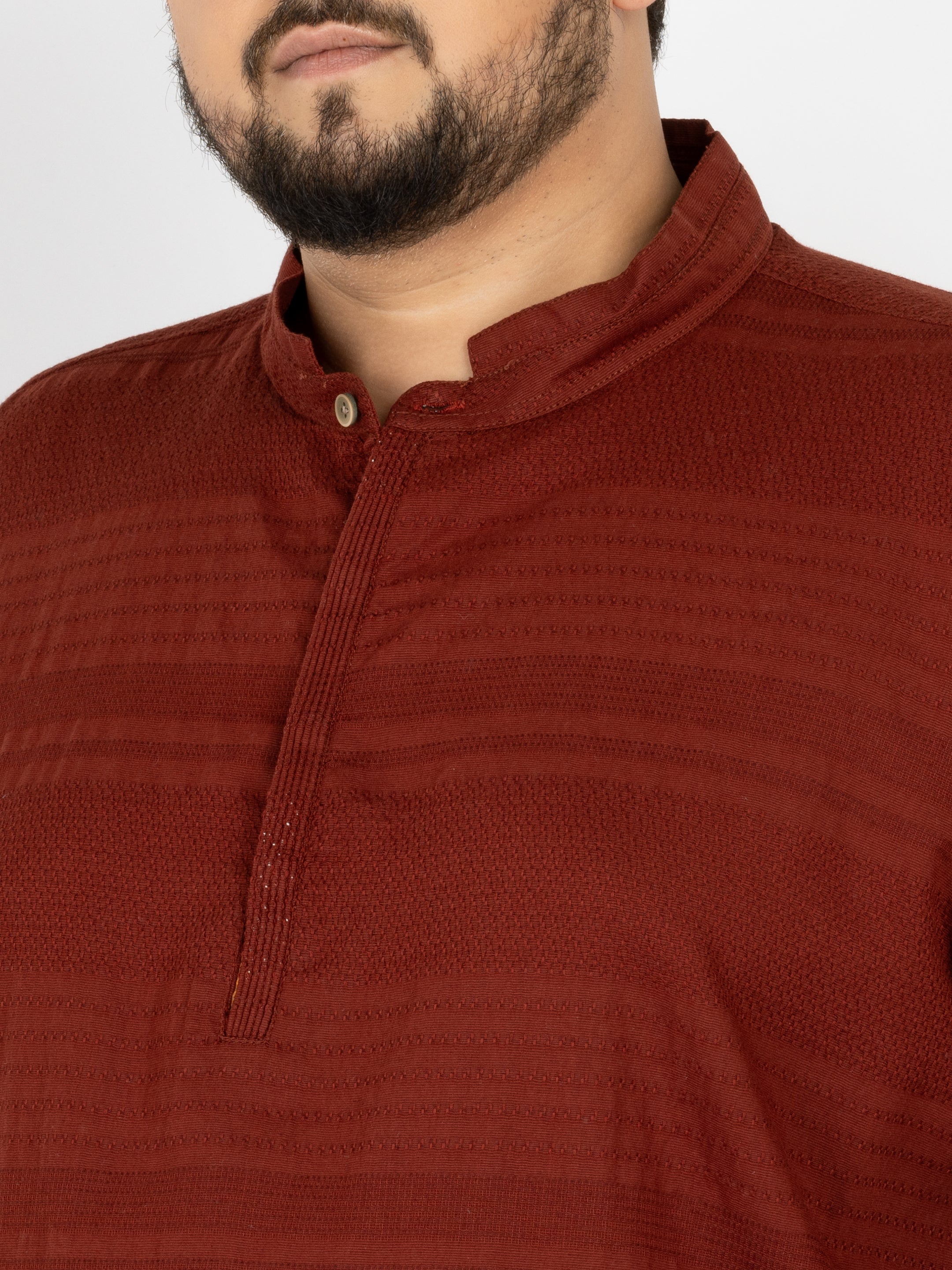 WHATZ Core Mandarian Fusion Short Kurta for Men