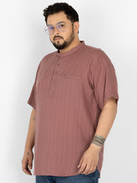 WHATZ Pinnacle Pinstripe Short Kurta for Men