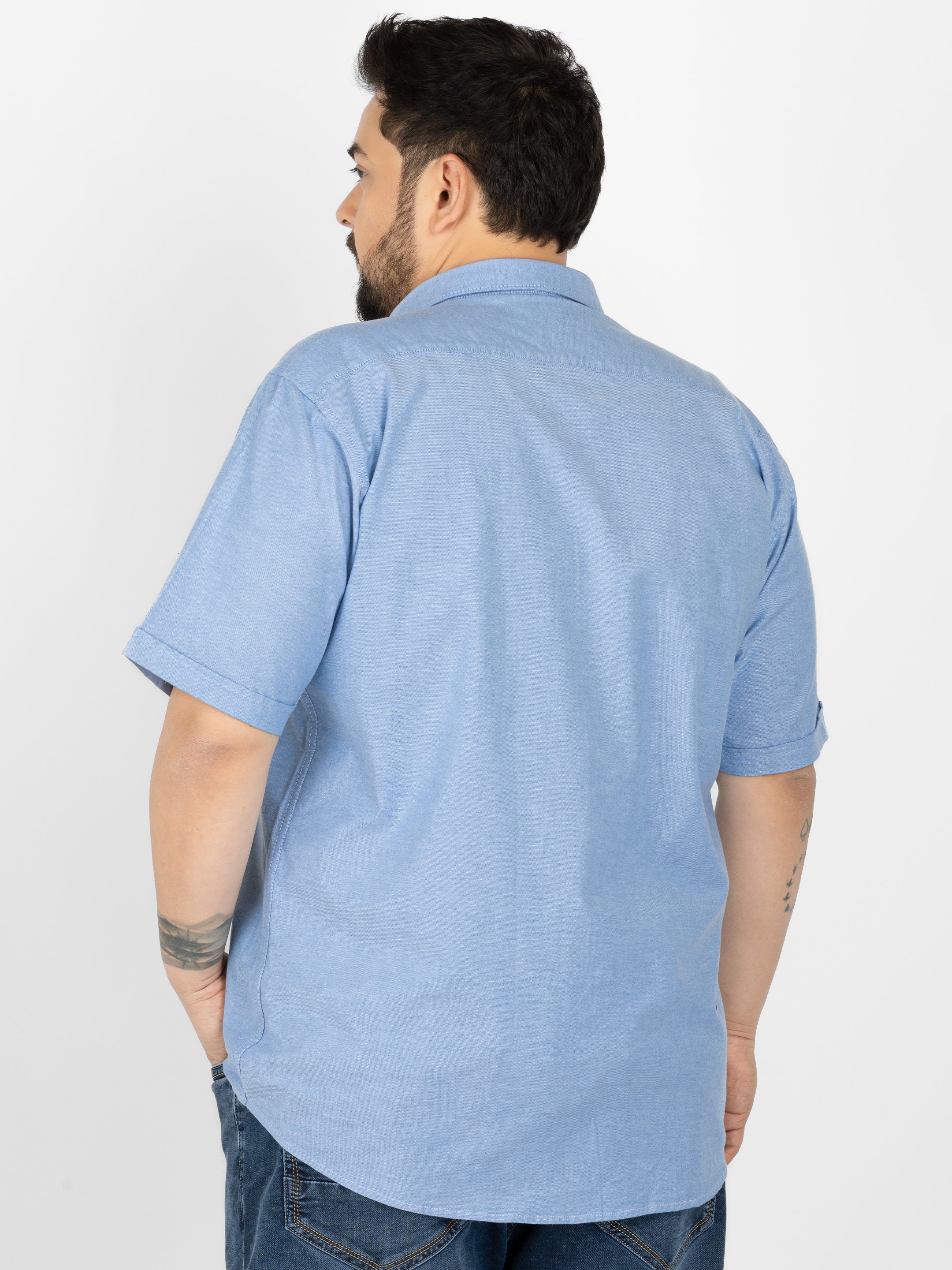 WHATZ Premium Oxford Shirt for Men Half Sleeve