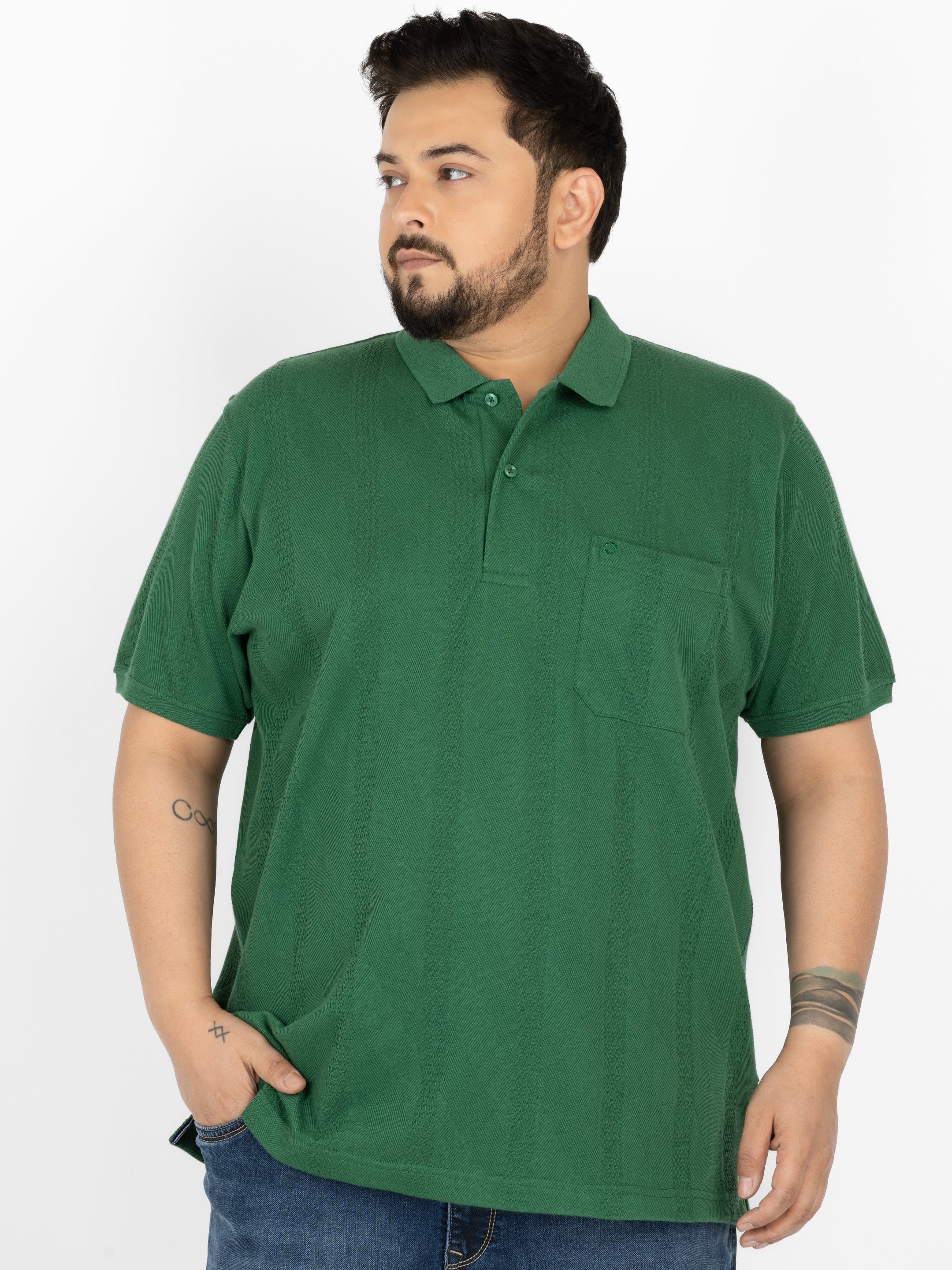 WHATZ Apex Chevron Jacquard Polo T-Shirt for Men