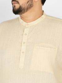 WHATZ Pinnacle Pinstripe Short Kurta for Men