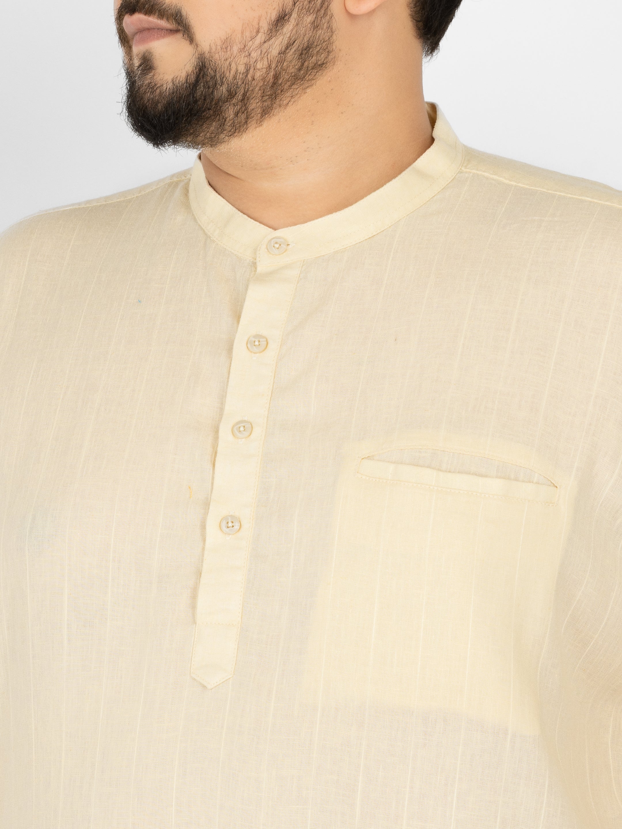 WHATZ Pinnacle Pinstripe Short Kurta for Men