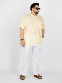 WHATZ Pinnacle Pinstripe Short Kurta for Men