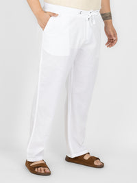 WHATZ Men Linen Drawstring Pants