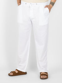 WHATZ Men Linen Drawstring Pants