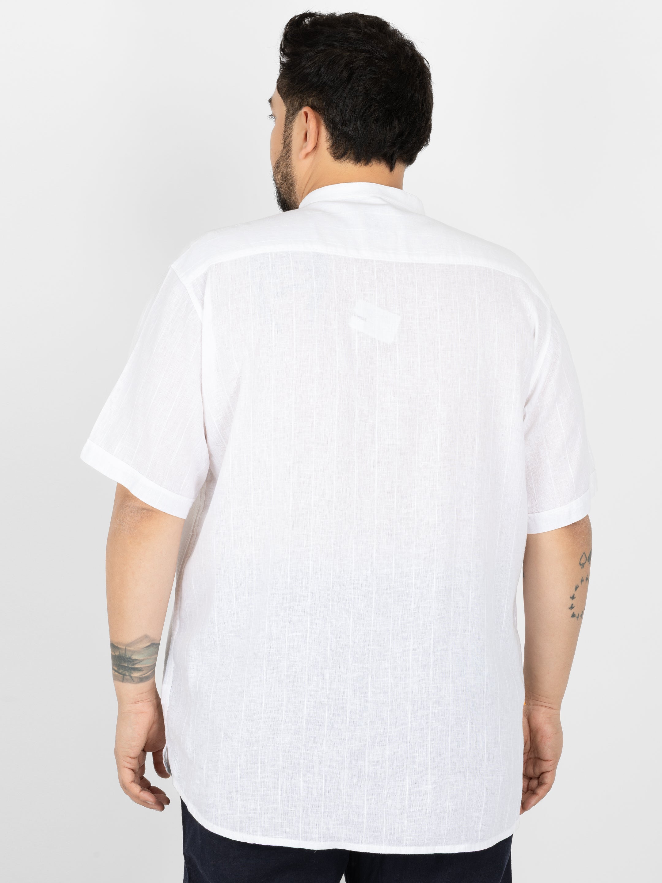 WHATZ Pinnacle Pinstripe Short Kurta for Men