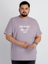 WHATZ Mauve Text T-Shirt Cotton Lycra for Men