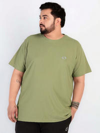 WHATZ Plus Size Honeycomb Dry Fit Round Neck T-shirt for Men